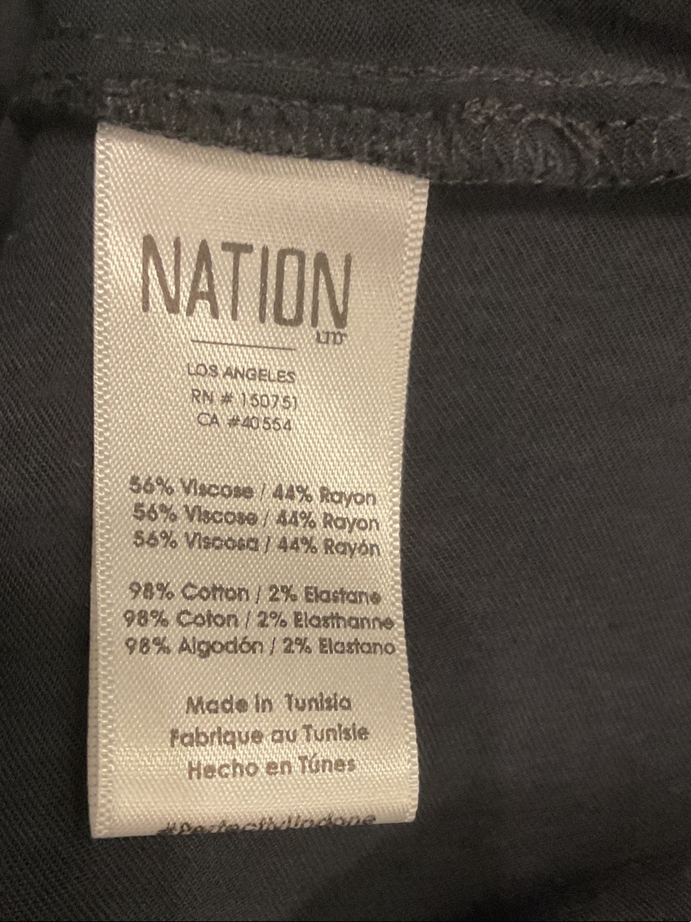 Nation LTD Black Satin Short-Sleeve Blouse, Size XL - Picture 5 of 5